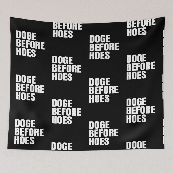 Item preview, DOGE Before Hoes Funny Crypto Simple Text Cryptocurrency Dogecoin Meme Logo  designed and sold by Bitcoin-Fashion.
