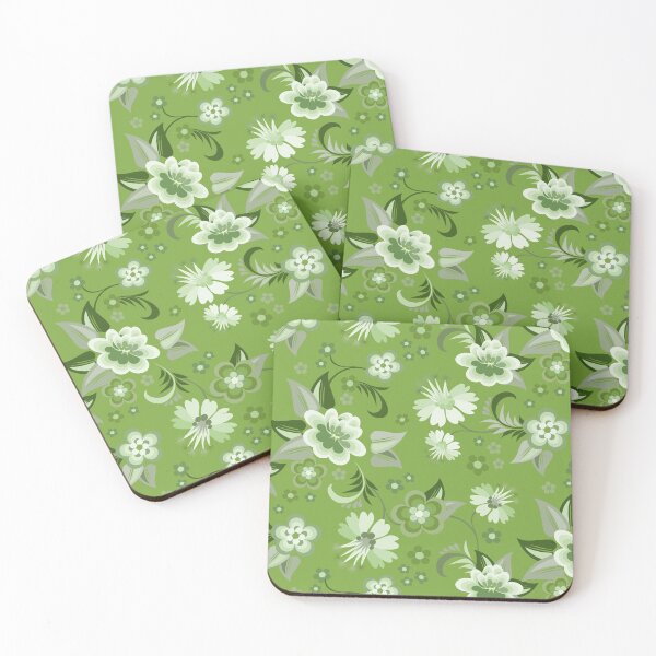 Item preview, seamless green floral wallpaper designed and sold by sbrstore.