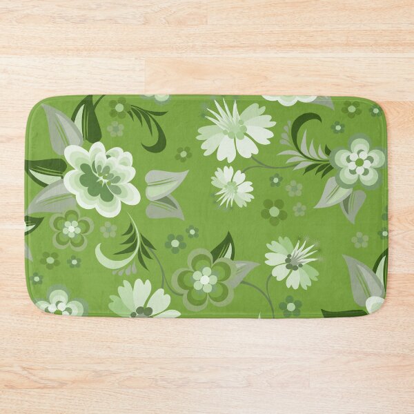 Item preview, seamless green floral wallpaper designed and sold by sbrstore.