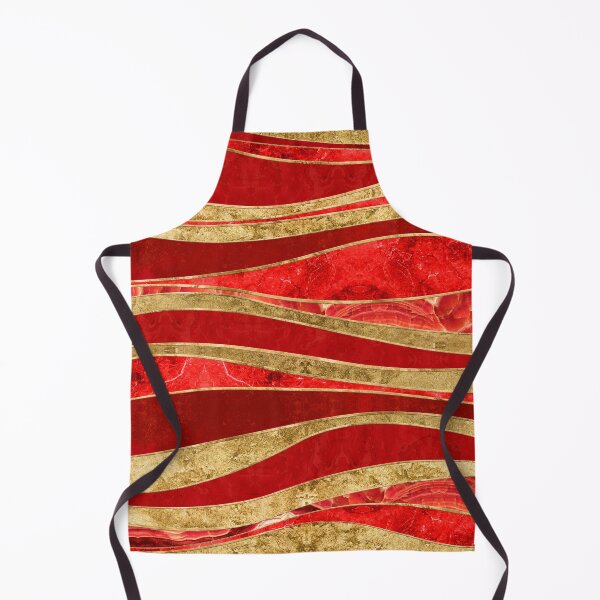 Item preview, Red Gold Metallic Wavy Abstract designed and sold by k9printart.