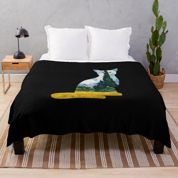 Item preview, Cat Van Gogh - Wheat Field with Cypresses designed and sold by dibeja.