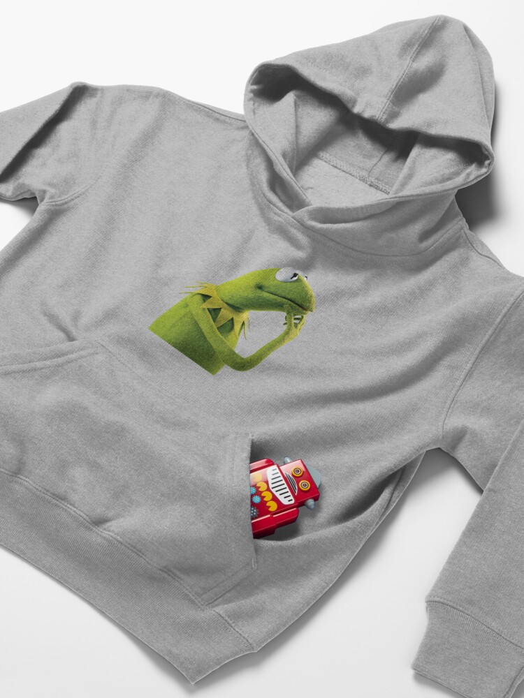 Alternate view of Kermit Contemplating, an aesthetic Kids Pullover Hoodie