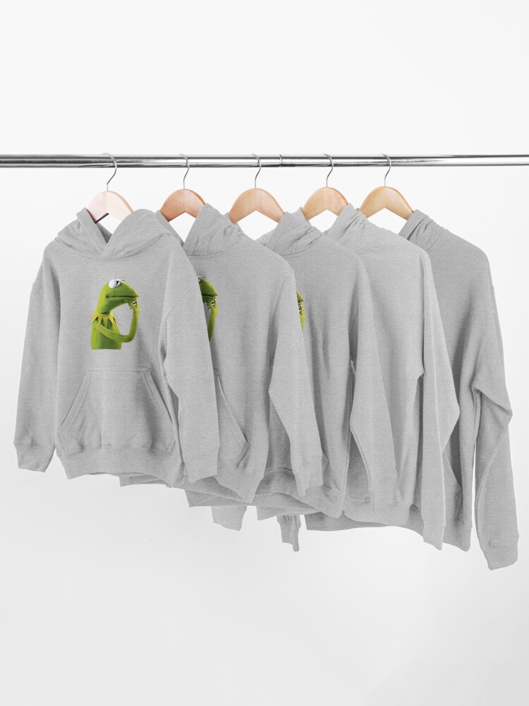 Alternate view of Kermit Contemplating, an aesthetic Kids Pullover Hoodie
