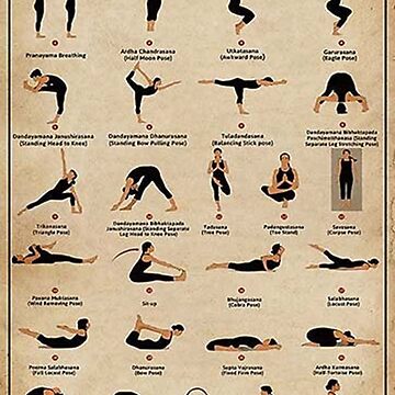 The 26 Poses OF Bikram Yoga Peach Poster by The Art of the Pause | Society6