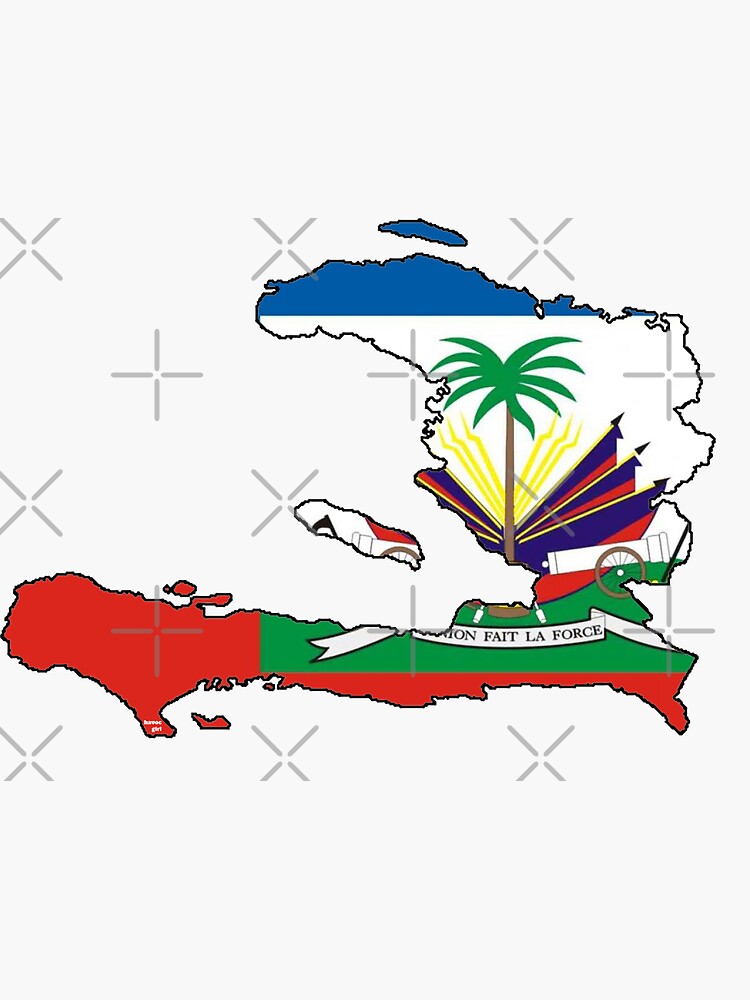 "Haiti Map with Haitian Flag" Sticker for Sale by Havocgirl Redbubble