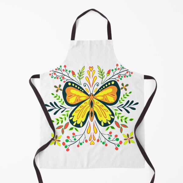 Item preview, Modern Butterfly with Botanical Patterns - YELLOW & colourful designed and sold by Shalini Bisht.