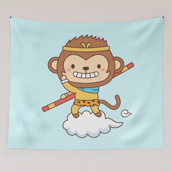 Item preview, Cute Monkey King Sun Wu Kong Doodle designed and sold by rustydoodle.