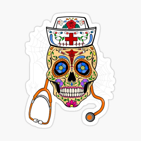 Item preview, Funny Sugar Skull Nurse Nursing Halloween Costume designed and sold by glynismalcolm.