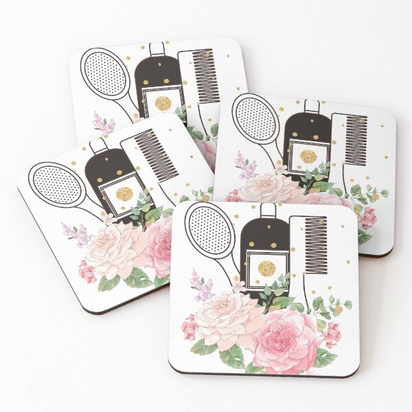 Item preview, Floral Hairdresser decor with Hairbrush & Shampoo designed and sold by jalinaart.
