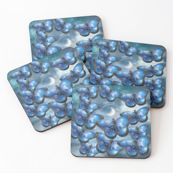 Item preview, Blue Butterflies and a Rainbow Moon designed and sold by SeaChangeDesign.