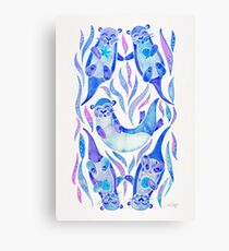 Fünf Otter - Indigo Ombré Leinwanddruck