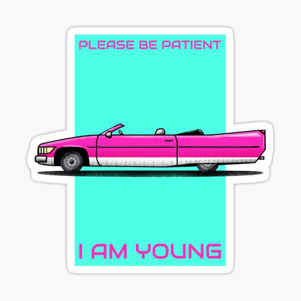 ▶ ️ FUNNY CARS - PLEASE BE PATIENT, I´M YOUNG ◀ ️✔️ Sticker