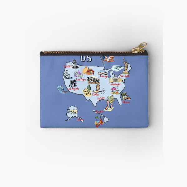 Item preview, Hand drawn map of USA, attractions, landmarks, major cities designed and sold by mashmosh.