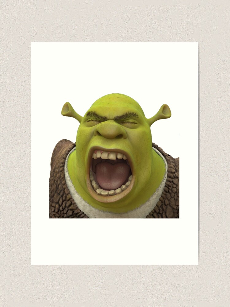 Giant Shrek Head Art Print for Sale by MemeStickersCo