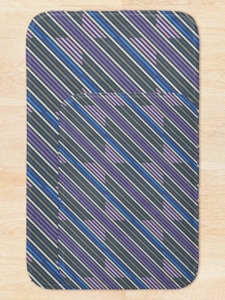 Thumbnail 5 of 6, Bath Mat, Color Hatching Pattern designed and sold by Astarteea.