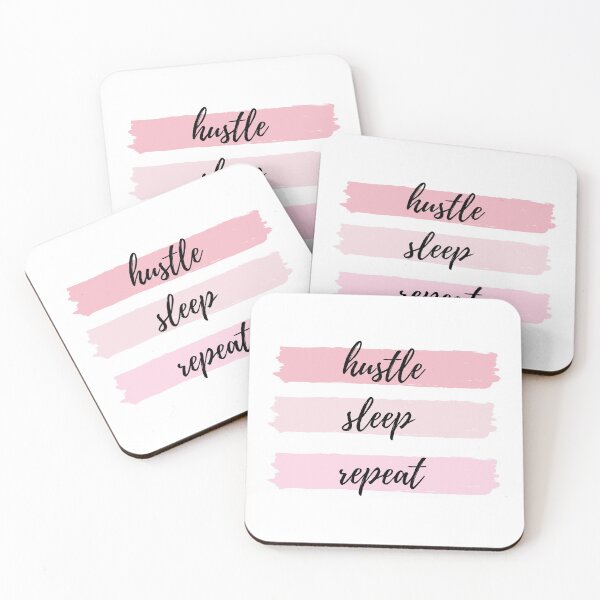 Item preview, Hustle Sleep Repeat Motivational Quote designed and sold by Happiness Creators.