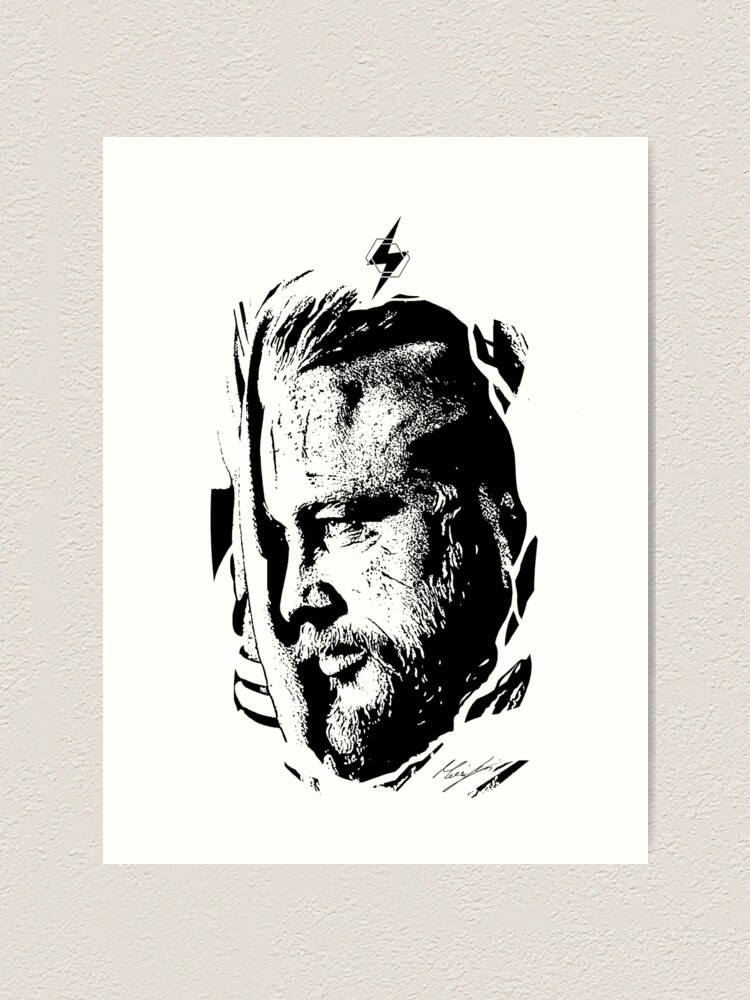 VIKINGS RAGNAR Black On White
