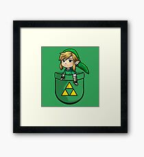 Pocket Link Hero of Time Zelda with Triforce Framed Print