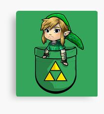 Pocket Link Hero of Time Zelda with Triforce Canvas Print