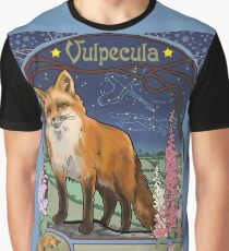 Fox and Foxgloves Constellation Vulpecula Art Nouveau Style Graphic T-Shirt