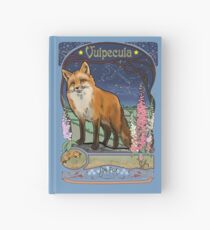 Fox and Foxgloves Constellation Vulpecula Art Nouveau Style Hardcover Journal