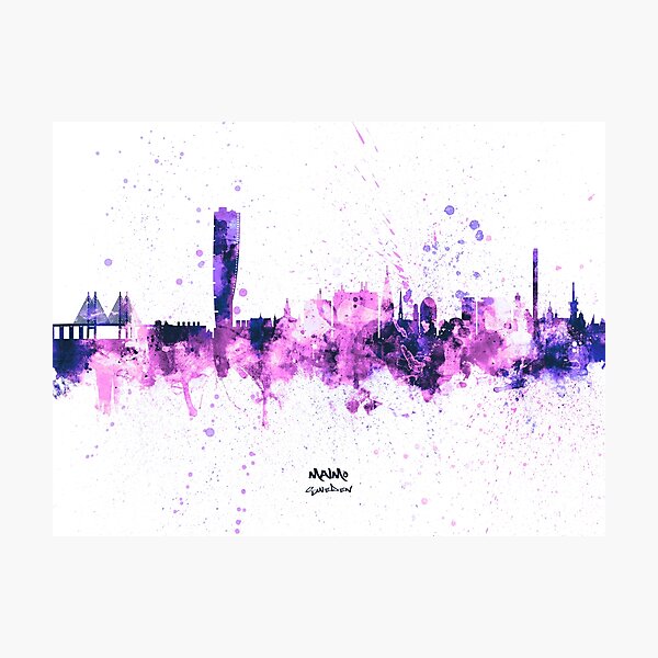 Item preview, Malmo Sweden Skyline designed and sold by ArtPrints.
