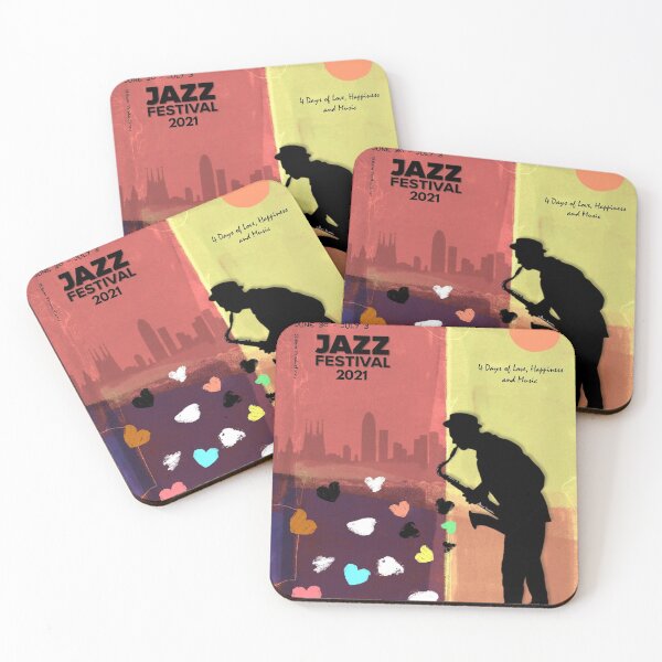 Item preview, Barcelona Jazz Festival, Pop Art, Concert Flyer Vibes Saxophone, Funky, Skyline, Love Music designed and sold by ExquisiteShots.