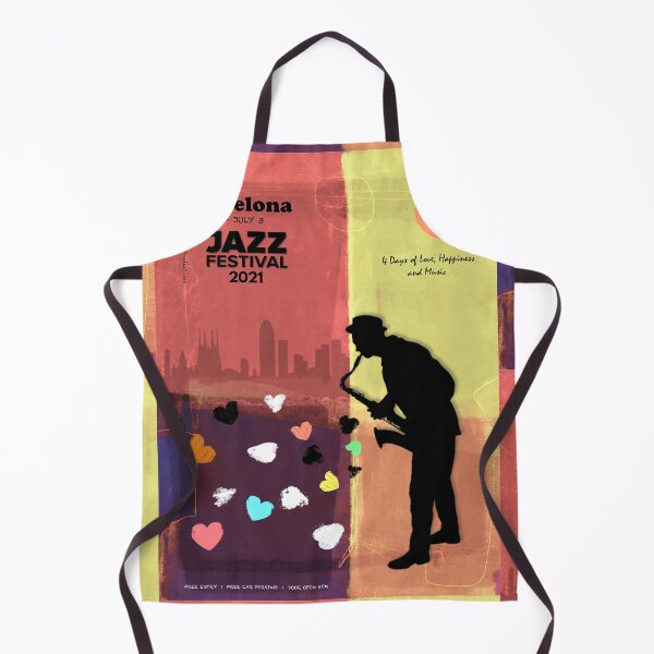Item preview, Barcelona Jazz Festival, Pop Art, Concert Flyer Vibes Saxophone, Funky, Skyline, Love Music designed and sold by ExquisiteShots.