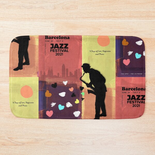 Item preview, Barcelona Jazz Festival, Pop Art, Concert Flyer Vibes Saxophone, Funky, Skyline, Love Music designed and sold by ExquisiteShots.
