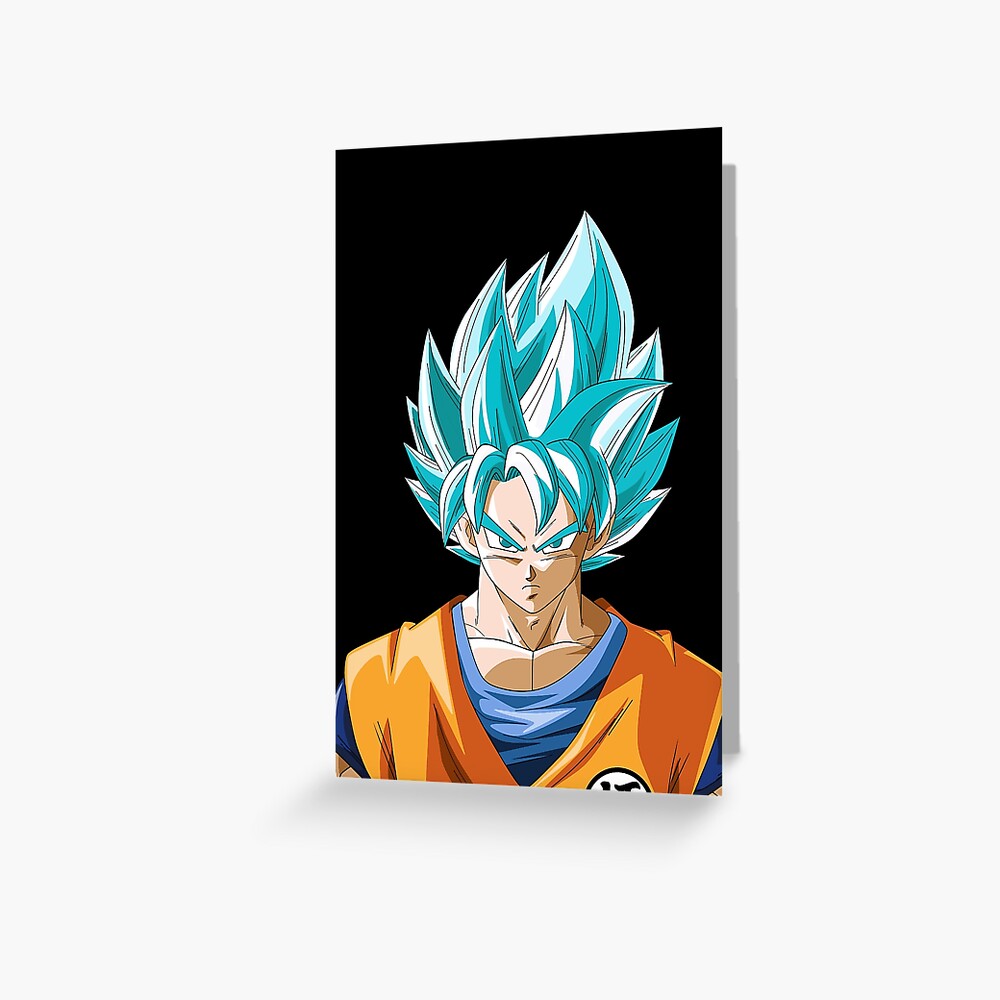 Super Saiyan Blue Goku Greeting Card by Creationistlife