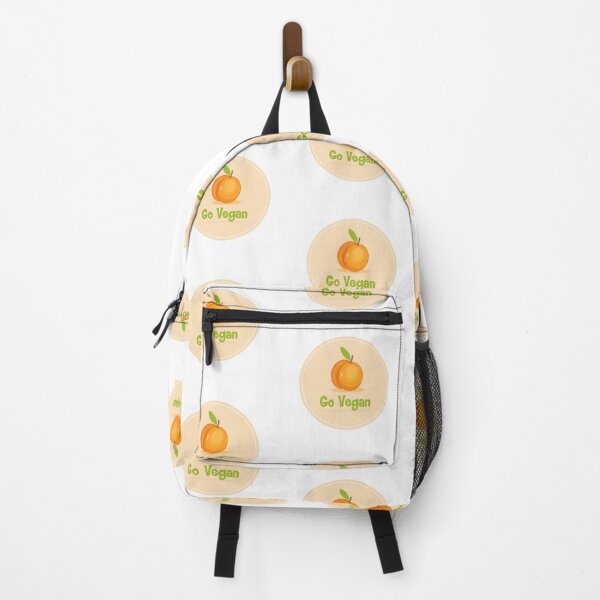 Item preview, Go vegan. Vegan 100%. Peach icon. Logo, label. Natural bio and eco product. designed and sold by KsuWonder.