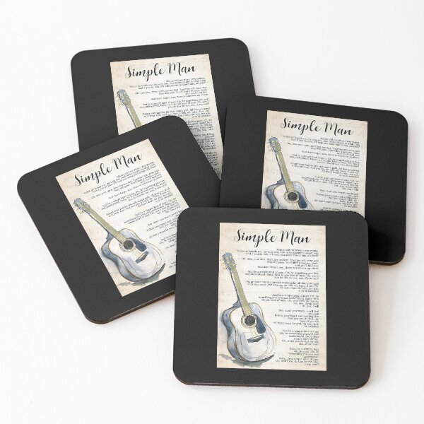 Item preview, Simple Man Lyrics Poster Gift - Simple Man Lyrics With Guitar designed and sold by MagicatcoArt.