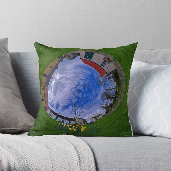 Hanna's Close, County Down (Sunny sky In) Throw Pillow