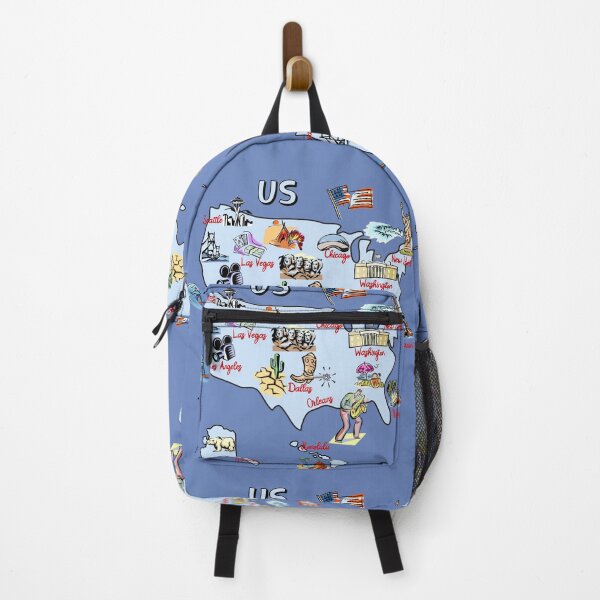 Item preview, Hand drawn map of USA, attractions, landmarks, major cities designed and sold by mashmosh.