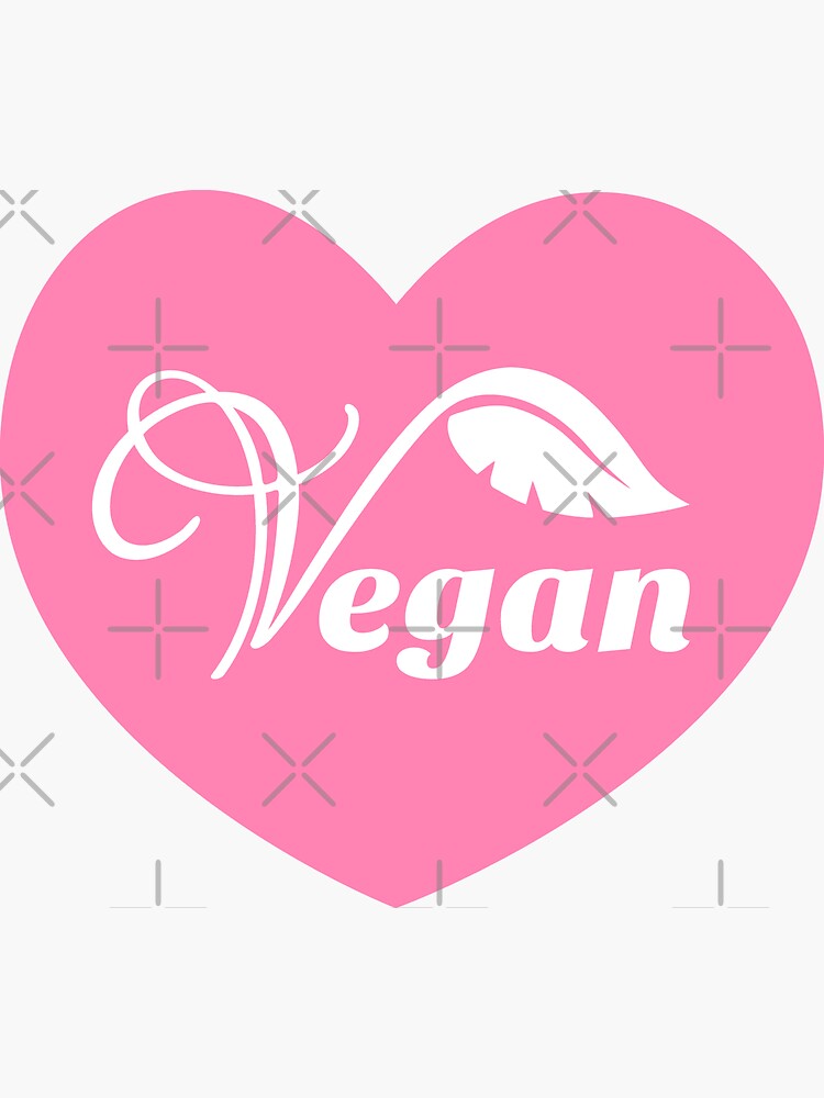 "Pink Vegan Heart" Sticker for Sale by limitlezz Redbubble