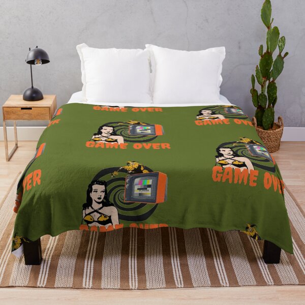 Item preview, Retro Brainwashed Orange Mischief GAME OVER print designed and sold by zuviii.