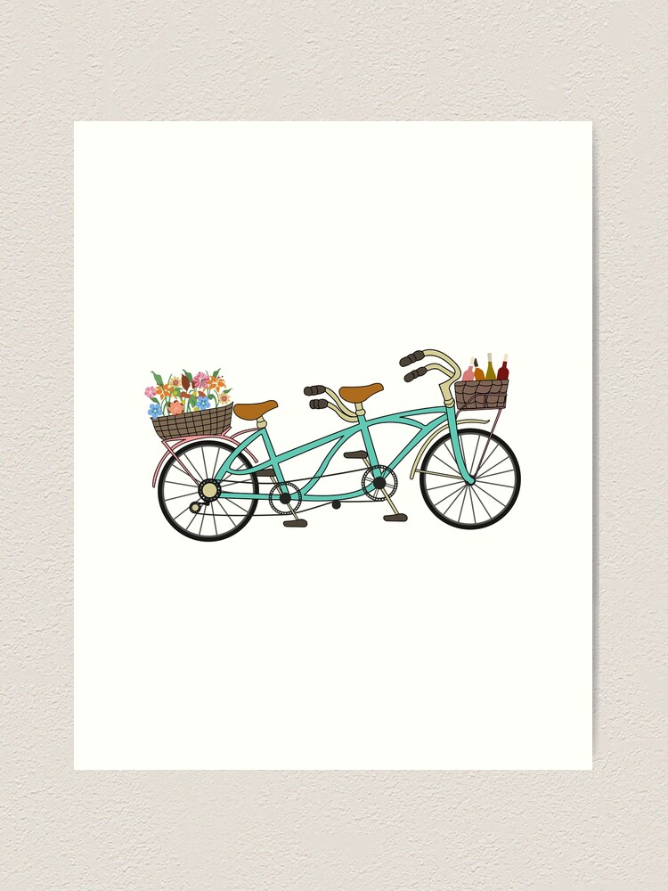 Thumbnail 2 of 3, Art Print, Tandem Bike designed and sold by tanderys.