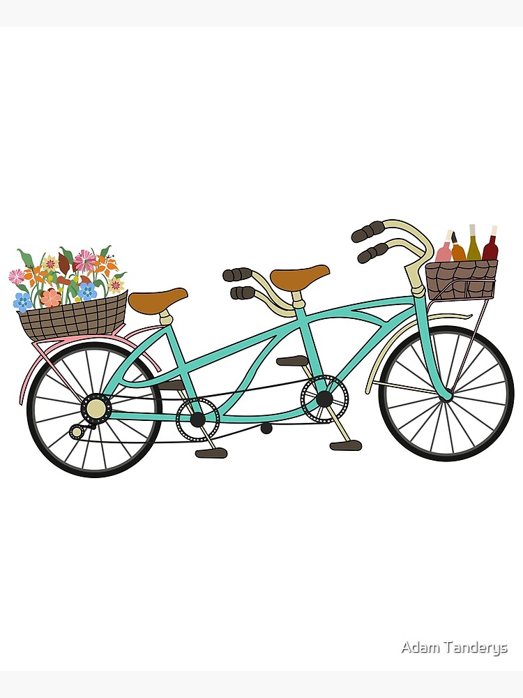 Thumbnail 3 of 3, Art Print, Tandem Bike designed and sold by tanderys.
