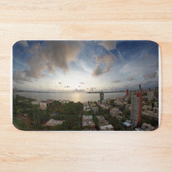 Item preview, Mumbai Sea link at sunset with Mumbai skyline, India. designed and sold by CameraDesign.