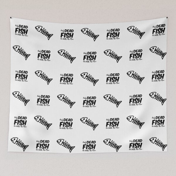 Item preview, Only Dead Fish Go With the Flow Motivational Quote designed and sold by DesignsVault.