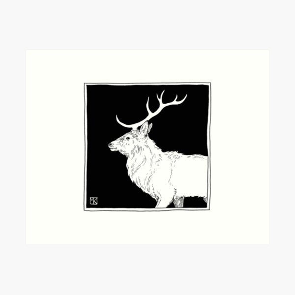 Harry Potter Patronus Stag and Deer Watercolor Shower Curtain by