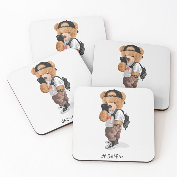 Item preview, Cool Bear Toy Taking Selfie Illustration designed and sold by Peekonet.
