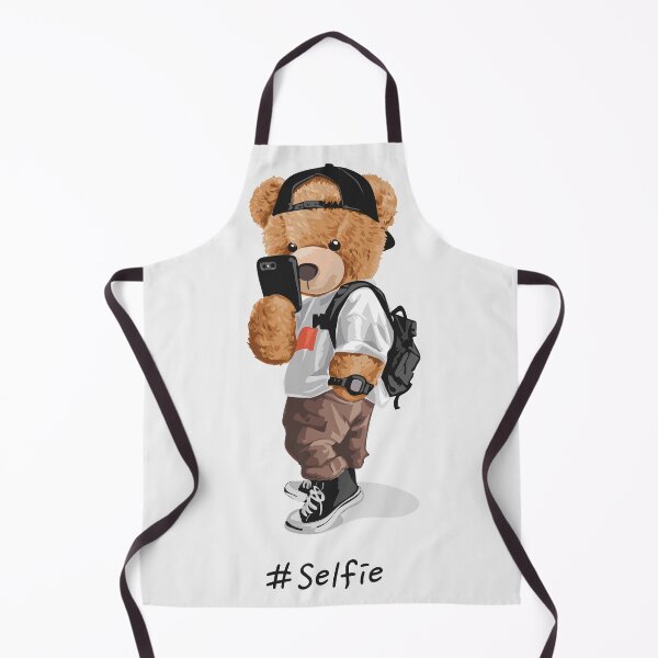 Item preview, Cool Bear Toy Taking Selfie Illustration designed and sold by Peekonet.