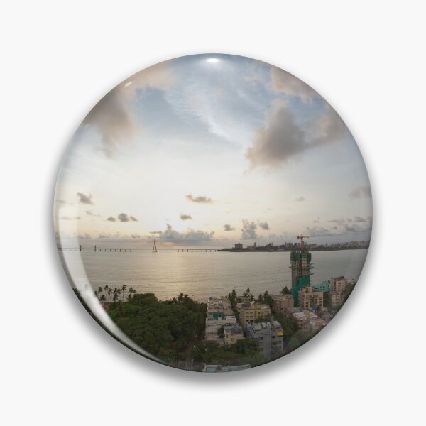 Item preview, Mumbai Sea link at sunset with Mumbai skyline, India. designed and sold by CameraDesign.