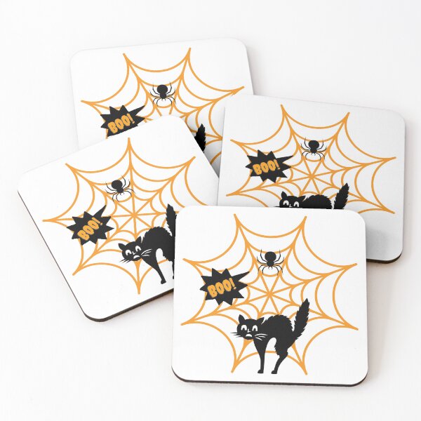 Item preview, Halloween! Cat getting spooked by a spider. designed and sold by ExquisiteHut.