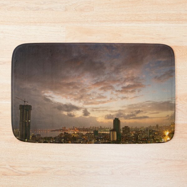 Item preview, Mumbai skyline in rainy season after sunset, India. designed and sold by CameraDesign.