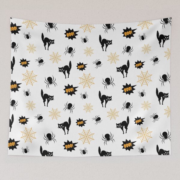 Item preview, Halloween! Cat getting spooked by a spider. designed and sold by ExquisiteHut.