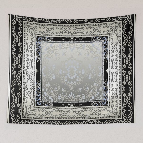 Item preview, Greek Keys Black Cream Blue Ornate Floral  designed and sold by Yiorgos Designs.