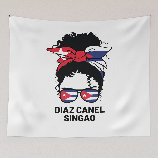 Item preview, Messy Hair Woman Bun Diaz Canel Singao Cuban Patria Y Vida designed and sold by Tatus Brinal.
