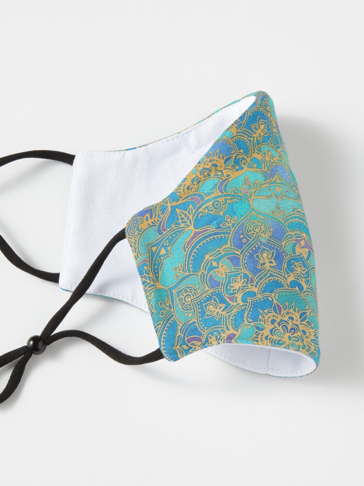 Alternate view of Sapphire & Jade Stained Glass Mandalas Mask